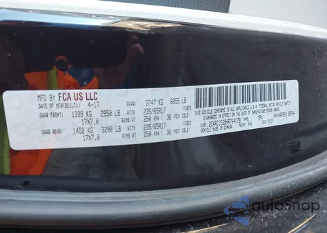 2017 Chrysler Pacifica Touring-L Plus z USA, uszkodzony, nr VIN 2C4RC1EG9HR764179